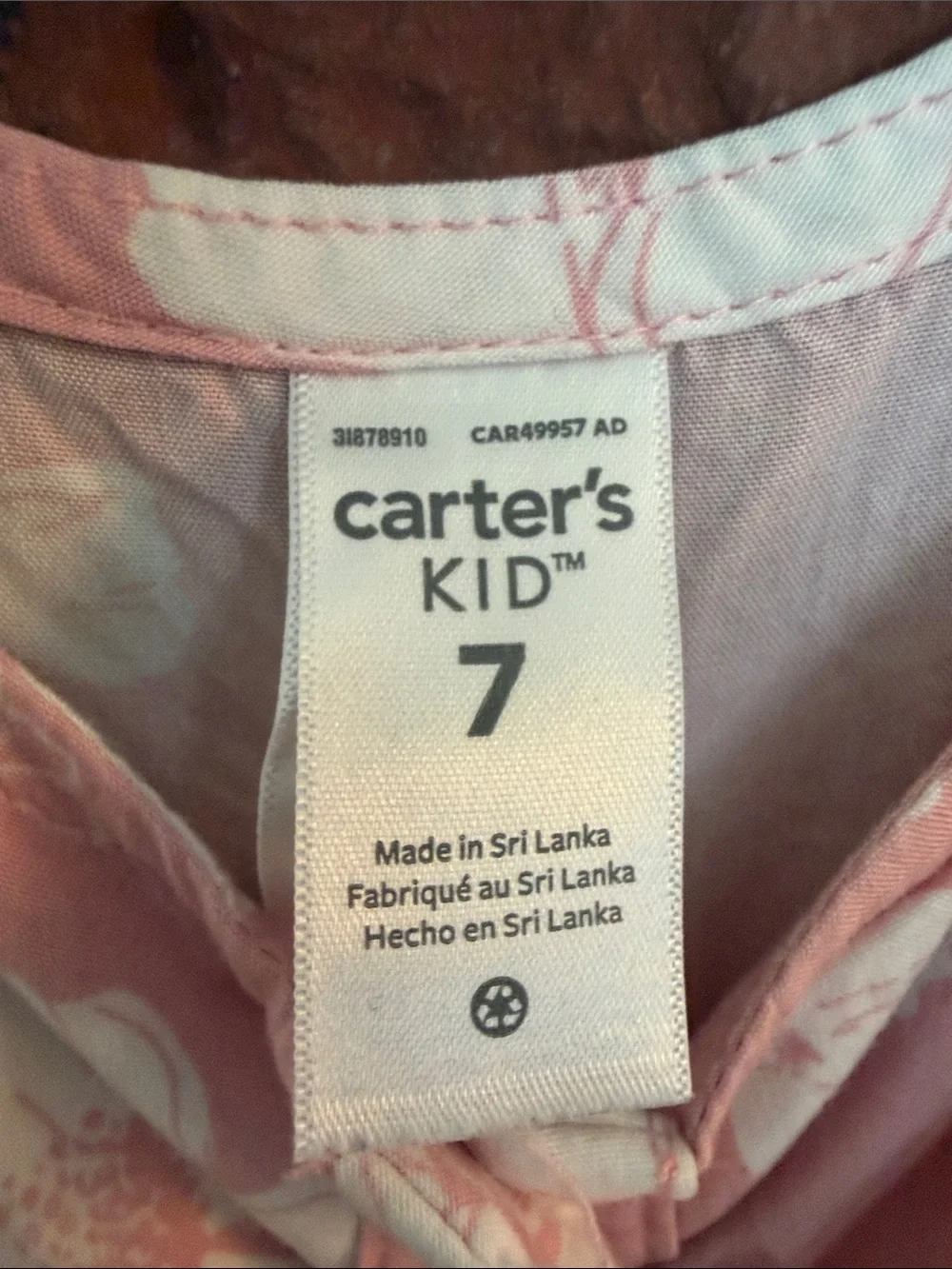 Carter's Kid Pink and White Floral Top
